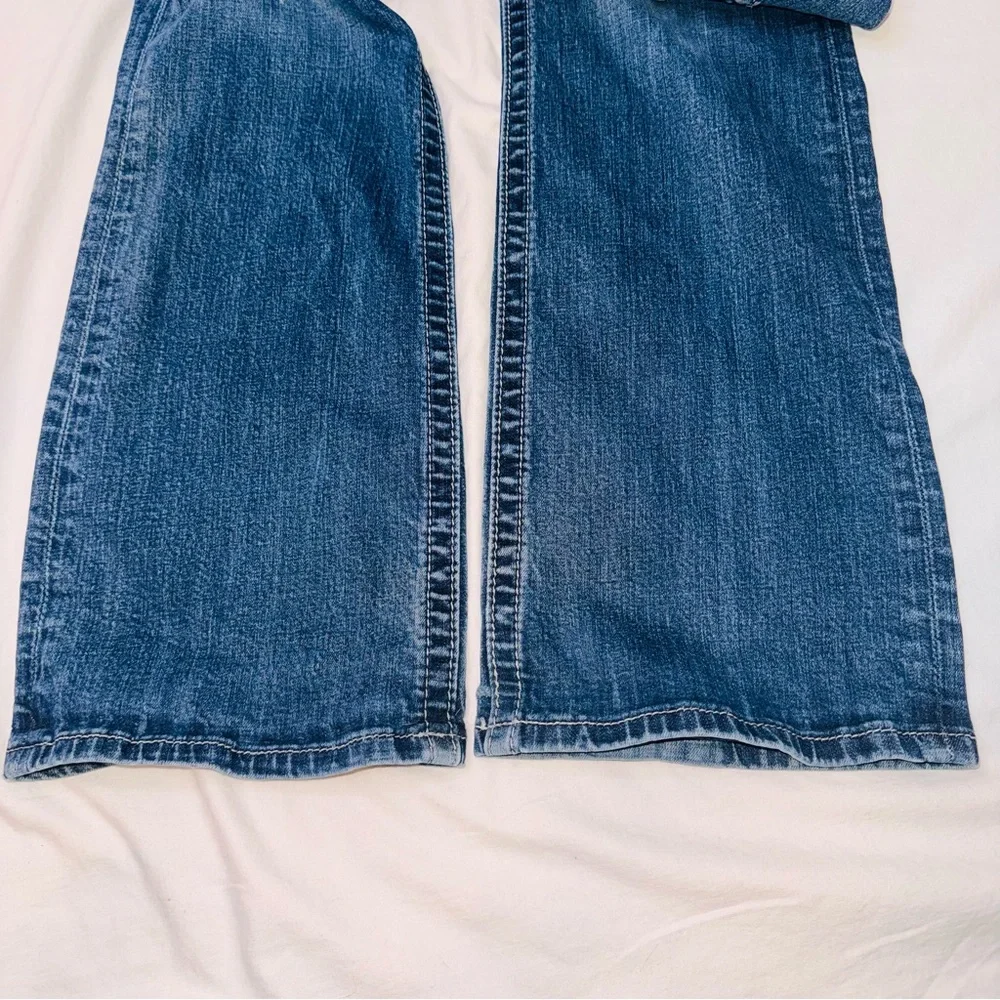 Miss Me Boot Cut Blue Jeans size 33 with Black Details - Picture 8 of 13